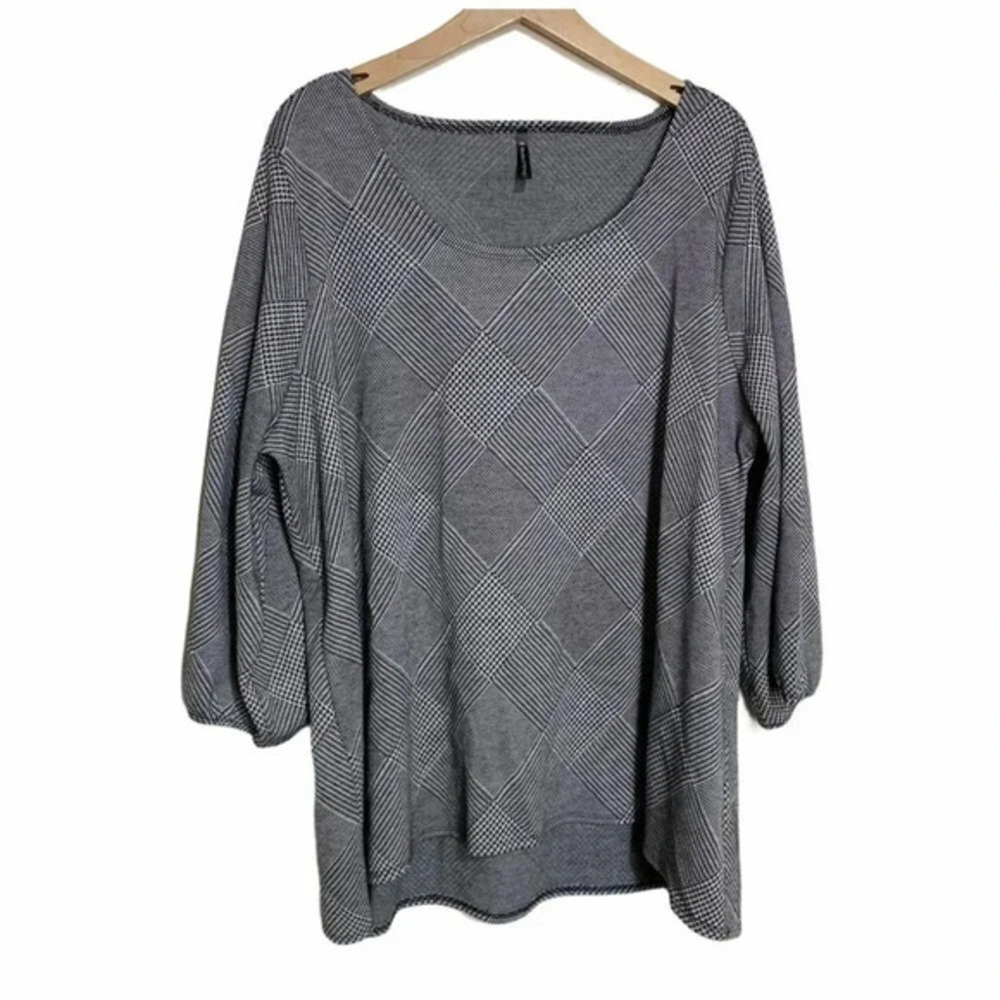 Bleeker&McDougal 2X black white houndstooth tunic